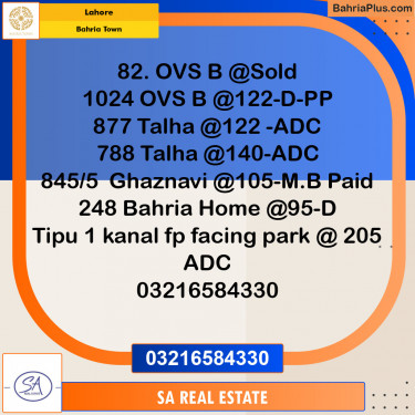 Residential Plot for Sale in Overseas B -  Bahria Town, Lahore - (BP-141363)