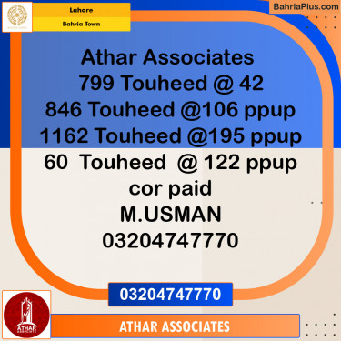 Residential Plot for Sale in Bahria Town, Lahore - (BP-141390)