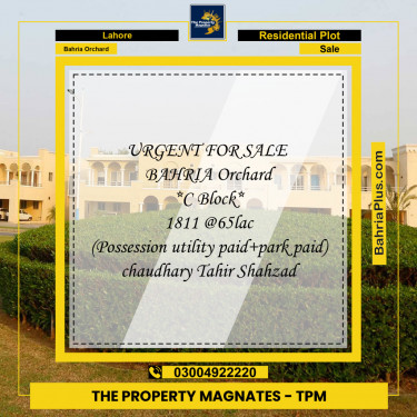 Residential Plot for Sale in Bahria Orchard, Lahore - (BP-141403)