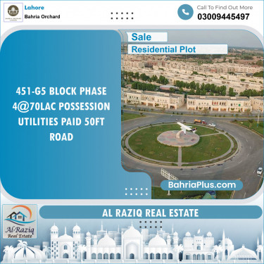 Residential Plot for Sale in Phase 4 - G5 Block -  Bahria Orchard, Lahore - (BP-141417)