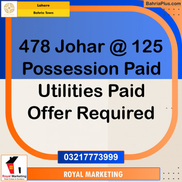 Residential Plot for Sale in Bahria Town, Lahore - (BP-141430)