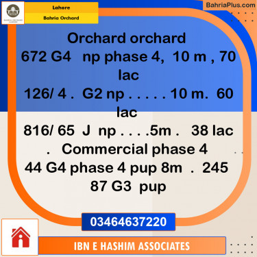 Residential Plot for Sale in Bahria Orchard, Lahore - (BP-141454)