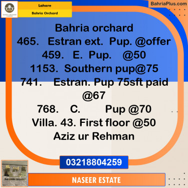 Residential Plot for Sale in Bahria Orchard, Lahore - (BP-141463)