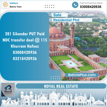 Residential Plot for Sale in Bahria Town, Lahore - (BP-141484)