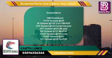 Residential Plot for Sale in Bahria Town, Lahore - (BP-141604)