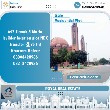 Residential Plot for Sale in Bahria Town, Lahore - (BP-141626)