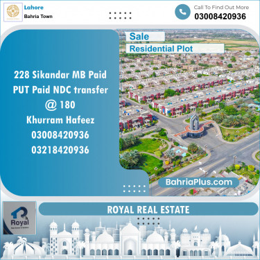 Residential Plot for Sale in Bahria Town, Lahore - (BP-141656)