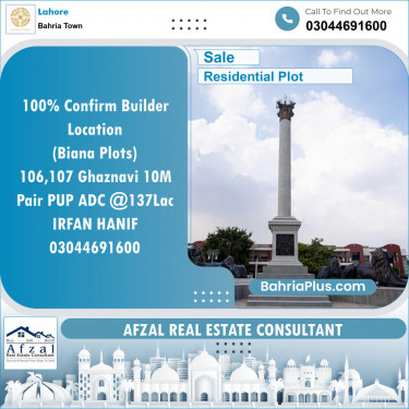 Residential Plot for Sale in Bahria Town, Lahore - (BP-141674)