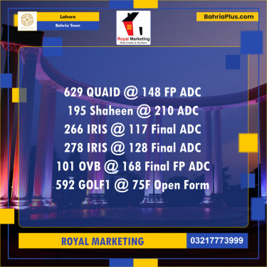 Residential Plot for Sale in Bahria Town, Lahore - (BP-141725)