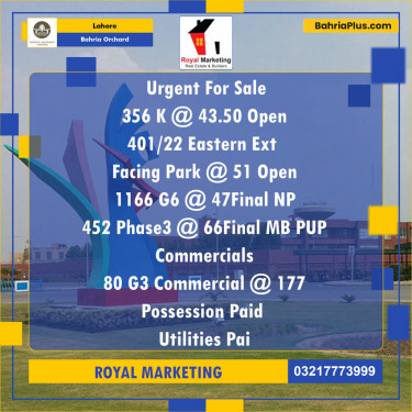 Residential Plot for Sale in Bahria Orchard, Lahore - (BP-141735)