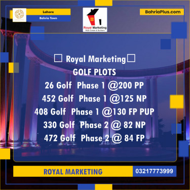 Residential Plot for Sale in Bahria Town, Lahore - (BP-141741)