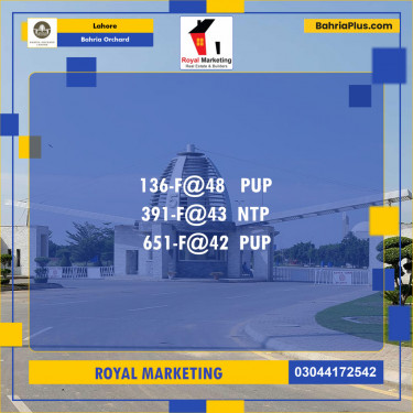 Residential Plot for Sale in Bahria Orchard, Lahore - (BP-141815)