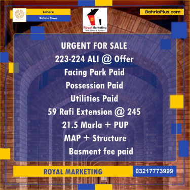 Residential Plot for Sale in Bahria Town, Lahore - (BP-141832)