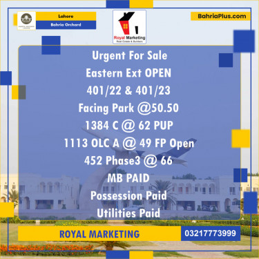Residential Plot for Sale in Bahria Orchard, Lahore - (BP-141841)