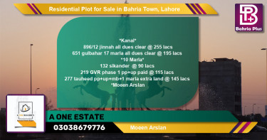 Residential Plot for Sale in Bahria Town, Lahore - (BP-141918)