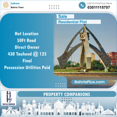 Residential Plot for Sale in Bahria Town, Lahore - (BP-141931)