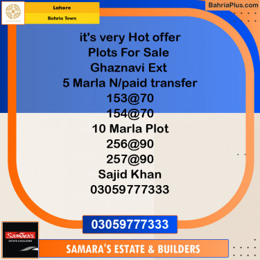 Residential Plot for Sale in Sector F - Ghaznavi Ext. Block -  Bahria Town, Lahore - (BP-141964)