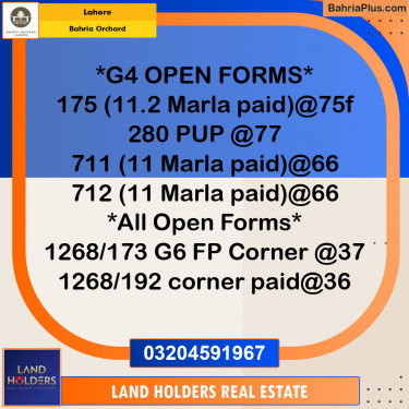 Residential Plot for Sale in Bahria Orchard, Lahore - (BP-141972)