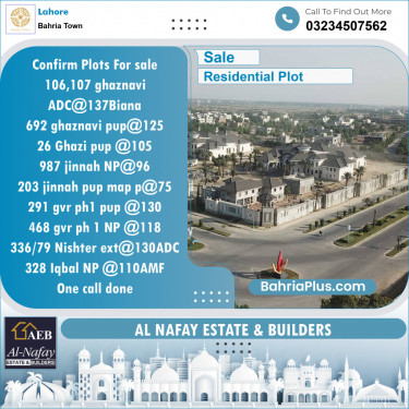 Residential Plot for Sale in Bahria Town, Lahore - (BP-141973)