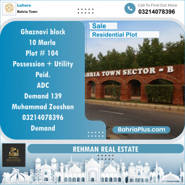 Residential Plot for Sale in Bahria Town, Lahore - (BP-142014)