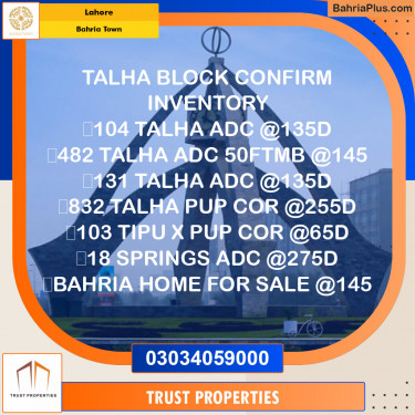 Residential Plot for Sale in Bahria Town, Lahore - (BP-142122)