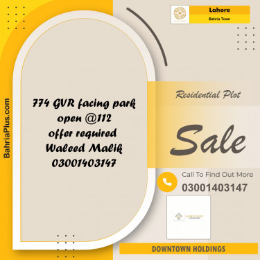 Residential Plot for Sale in Bahria Town, Lahore - (BP-142148)