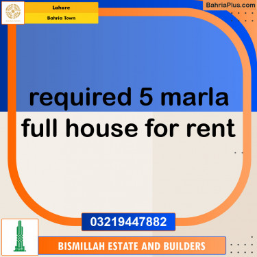 Residential House for Rent in Bahria Town, Lahore - (BP-142158)