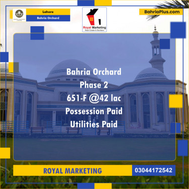 Residential Plot for Sale in Bahria Orchard, Lahore - (BP-142290)