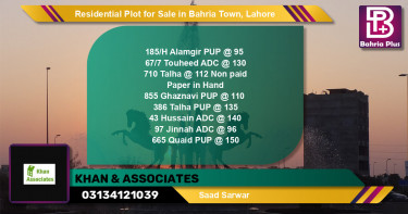 Residential Plot for Sale in Bahria Town, Lahore - (BP-142314)
