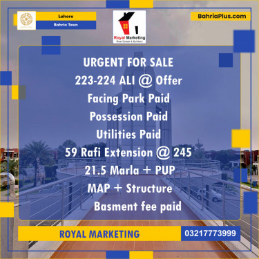Residential Plot for Sale in Bahria Town, Lahore - (BP-142324)