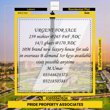 Residential Plot for Sale in Bahria Town, Lahore - (BP-142371)