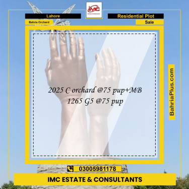 Residential Plot for Sale in Phase 2 - C Block -  Bahria Orchard, Lahore - (BP-142485)