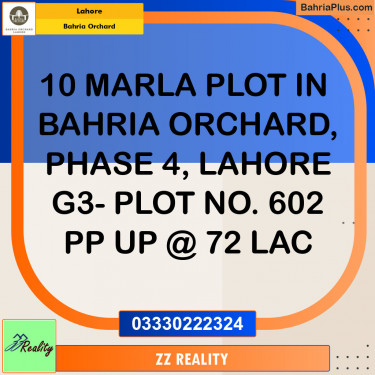 Residential Plot for Sale in Phase 4 - G3 Block -  Bahria Orchard, Lahore - (BP-142531)