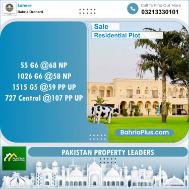 Residential Plot for Sale in Bahria Orchard, Lahore - (BP-142615)