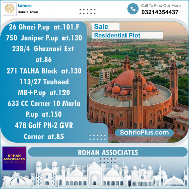 Residential Plot for Sale in Bahria Town, Lahore - (BP-142640)