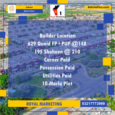 Residential Plot for Sale in Sector E - Quaid Block -  Bahria Town, Lahore - (BP-142695)