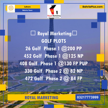 Residential Plot for Sale in Bahria Town, Lahore - (BP-142699)