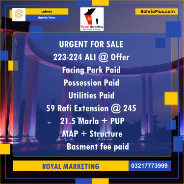 Residential Plot for Sale in Bahria Town, Lahore - (BP-142703)