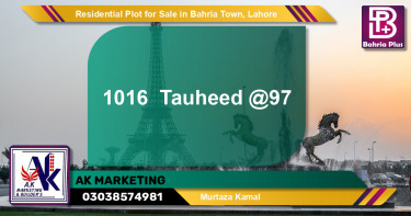 Residential Plot for Sale in Sector F - Tauheed Block -  Bahria Town, Lahore - (BP-142720)