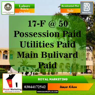 Residential Plot for Sale in Bahria Orchard, Lahore - (BP-142774)
