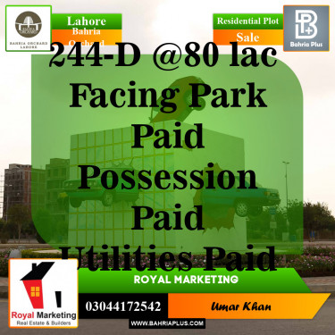 Residential Plot for Sale in Bahria Orchard, Lahore - (BP-142775)
