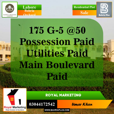Residential Plot for Sale in Bahria Orchard, Lahore - (BP-142789)
