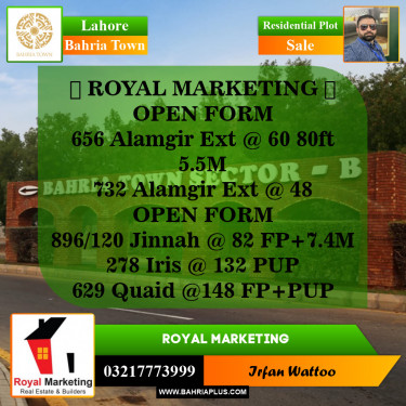 Residential Plot for Sale in Bahria Town, Lahore - (BP-142798)