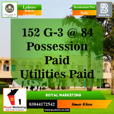 Residential Plot for Sale in Phase 4 - G3 Block -  Bahria Orchard, Lahore - (BP-142806)