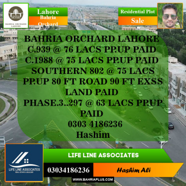 Residential Plot for Sale in Bahria Orchard, Lahore - (BP-142910)