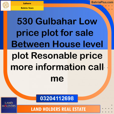 Residential Plot for Sale in Sector C - Gulbahar Block -  Bahria Town, Lahore - (BP-142950)