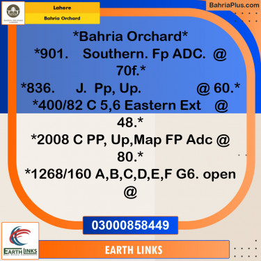 Residential Plot for Sale in Phase 1 - Southern District -  Bahria Orchard, Lahore - (BP-142951)
