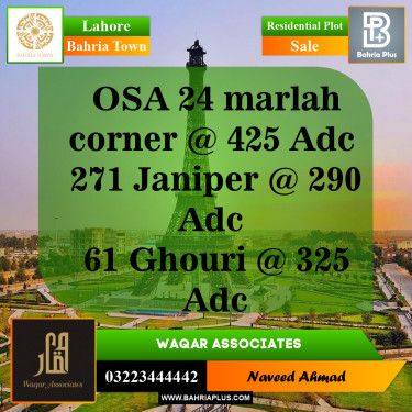 Residential Plot for Sale in Overseas A -  Bahria Town, Lahore - (BP-142955)
