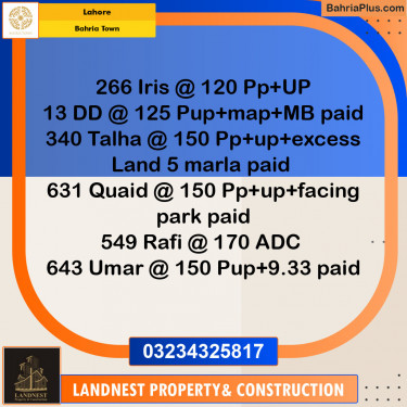 Residential Plot for Sale in Bahria Town, Lahore - (BP-143017)