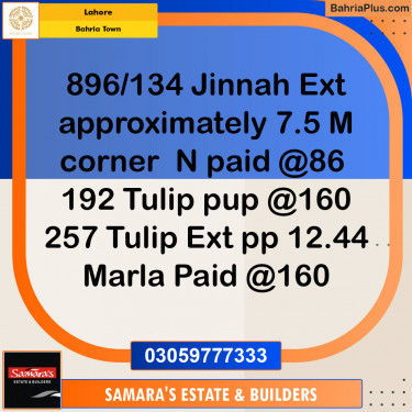 Residential Plot for Sale in Bahria Town, Lahore - (BP-143020)